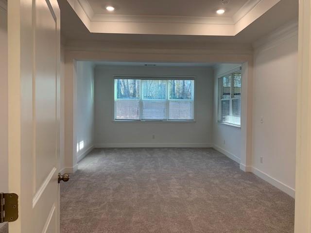 mudroom featuring dark hardwood / wood-style floors and ornamental molding