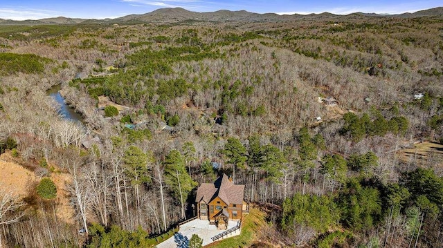 bird's eye view featuring a mountain view