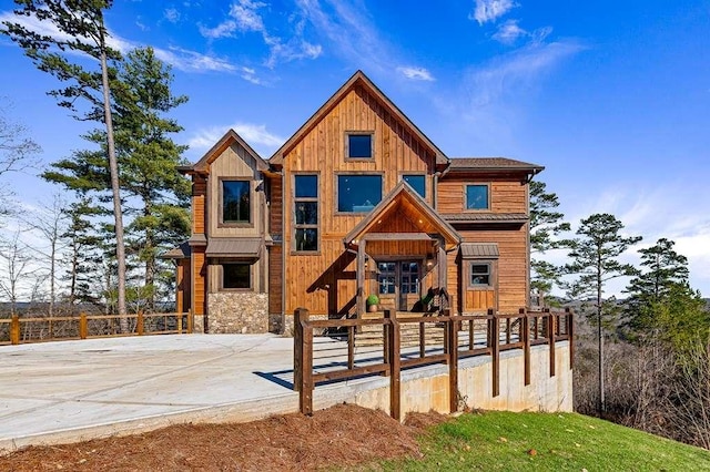 view of log home