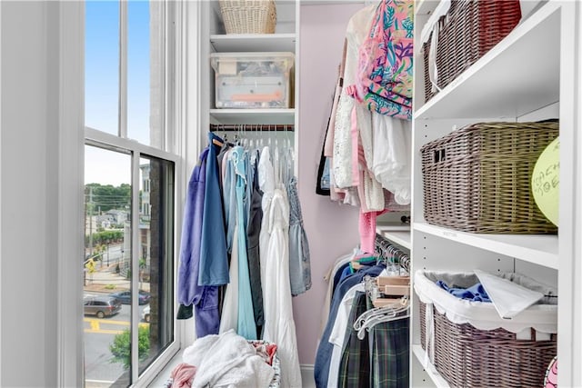 view of walk in closet