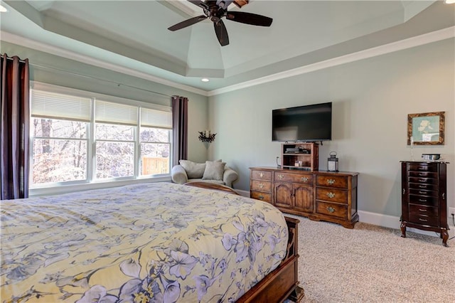 103 Old Avery Dr, Canton, GA 30115 - bedroom with a raised ceiling, carpet floors, recessed lighting, baseboards, and ornamental molding