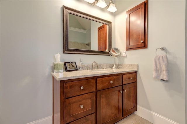 103 Old Avery Dr, Canton, GA 30115 - bathroom with baseboards, vanity, and tile patterned floors