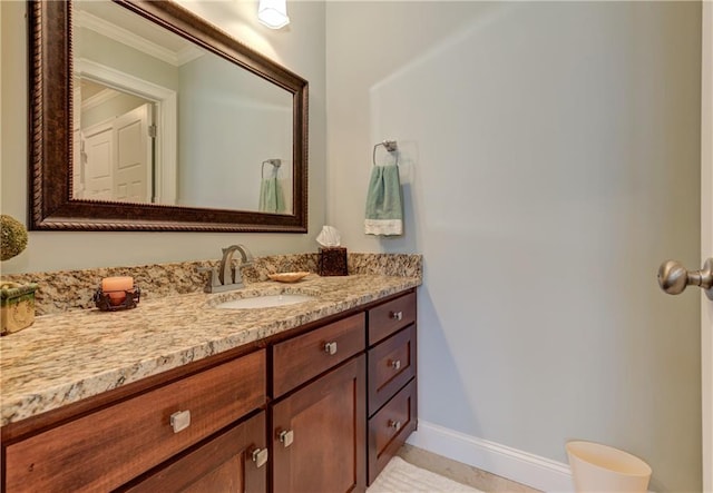 103 Old Avery Dr, Canton, GA 30115 - bathroom with crown molding, vanity, and baseboards