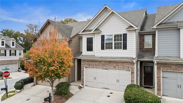 view of property featuring a garage