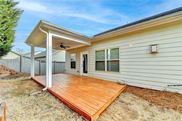 wooden terrace with ceiling fan