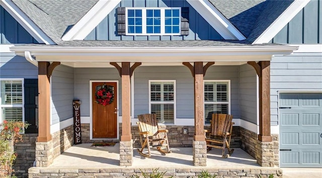 property entrance featuring covered porch