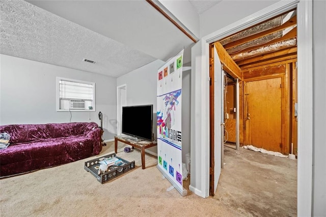 1991 Flat Shoals Rd, Riverdale, GA 30296 - carpeted living area featuring a textured ceiling