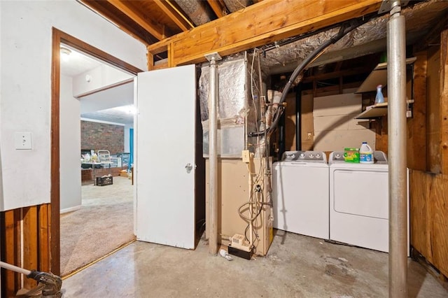 1991 Flat Shoals Rd, Riverdale, GA 30296 - unfinished basement featuring separate washer and dryer