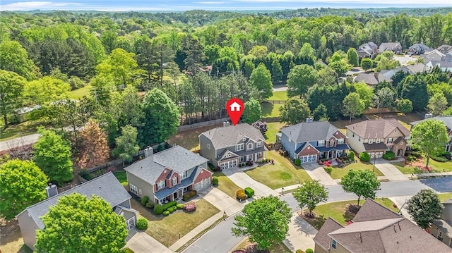 2625 Blackstock Dr, Cumming, GA 30041 - aerial view featuring a view of trees and a residential view