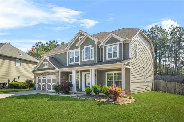 2625 Blackstock Dr, Cumming, GA 30041 - craftsman-style house with a front lawn, fence, a porch, and driveway