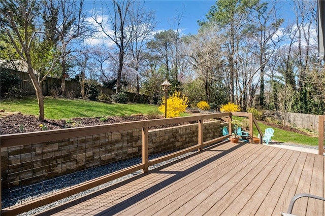 260 Mansell Cir, Roswell, GA 30075 - wooden terrace featuring a lawn and a fenced backyard