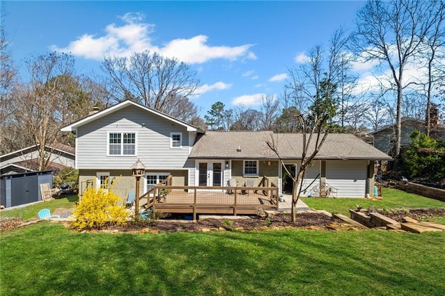 260 Mansell Cir, Roswell, GA 30075 - back of house with a lawn and a wooden deck