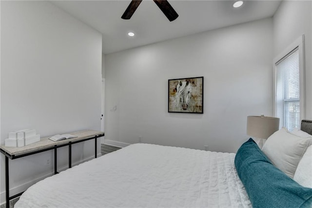543 Paines Ave NW, Atlanta, GA 30318 - bedroom with ceiling fan, baseboards, and recessed lighting