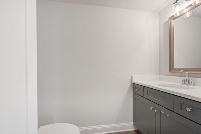 bathroom with toilet and vanity