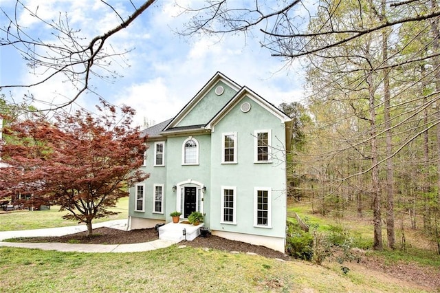 1772 Brittany Chase NW, Kennesaw, GA 30152 - view of front of house with stucco siding and a front lawn