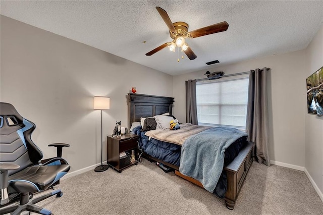 1772 Brittany Chase NW, Kennesaw, GA 30152 - bedroom featuring light carpet, baseboards, a textured ceiling, and ceiling fan