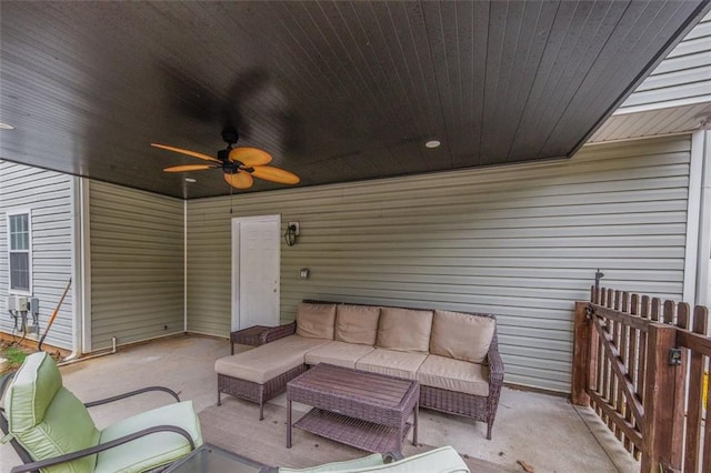 1772 Brittany Chase NW, Kennesaw, GA 30152 - view of patio with an outdoor hangout area and a ceiling fan