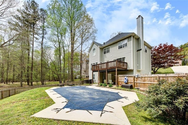 1772 Brittany Chase NW, Kennesaw, GA 30152 - rear view of property with a patio, a chimney, and a deck