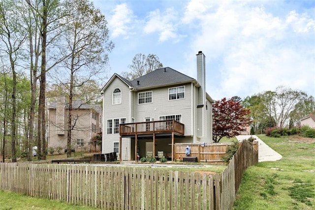 1772 Brittany Chase NW, Kennesaw, GA 30152 - rear view of house featuring a deck and a chimney