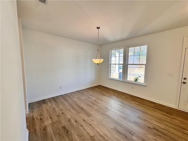 unfurnished dining area featuring hardwood / wood-style flooring