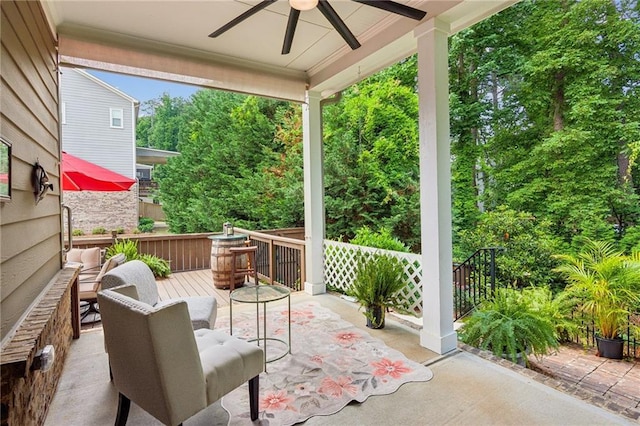2434 Soft Maple St, Atlanta, GA 30360 - view of patio featuring a ceiling fan and a deck