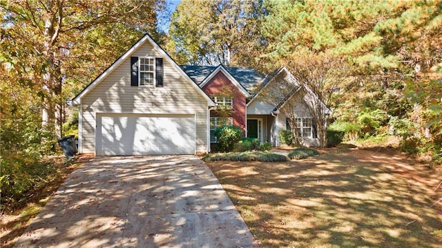 view of front of home with a garage