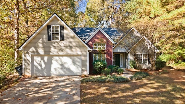 front facade with a garage