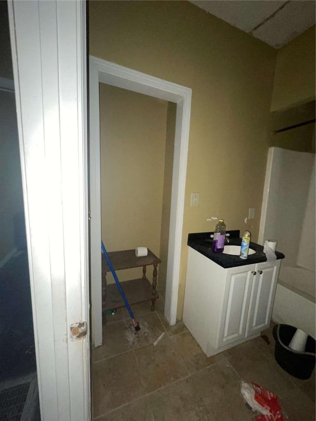 bathroom with shower / washtub combination and tile patterned flooring