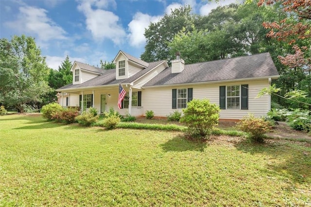 1050 Birdseye Vw, Locust Grove, GA 30248 - cape cod-style house featuring a front lawn and a chimney