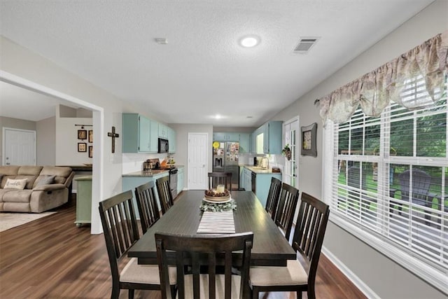 1050 Birdseye Vw, Locust Grove, GA 30248 - dining room featuring dark wood finished floors and a textured ceiling