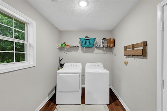 1050 Birdseye Vw, Locust Grove, GA 30248 - washroom featuring independent washer and dryer, wood finished floors, and a textured ceiling