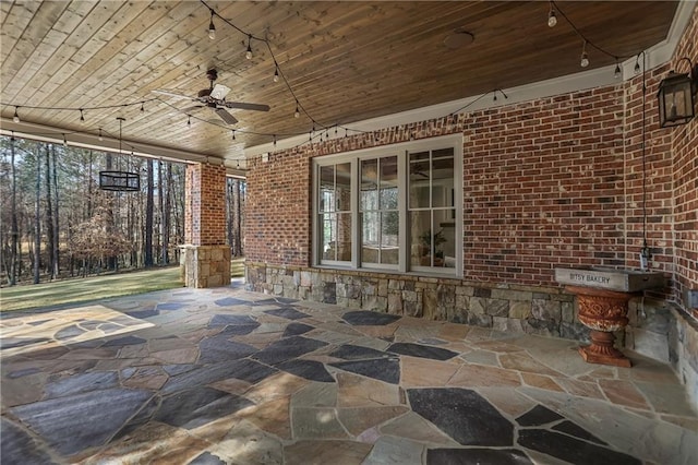 view of patio / terrace with a ceiling fan