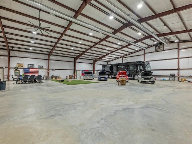 garage featuring metal wall