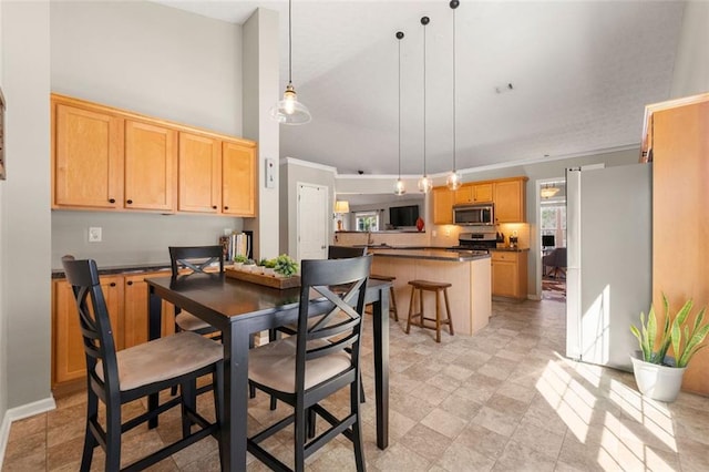 dining room featuring a high ceiling