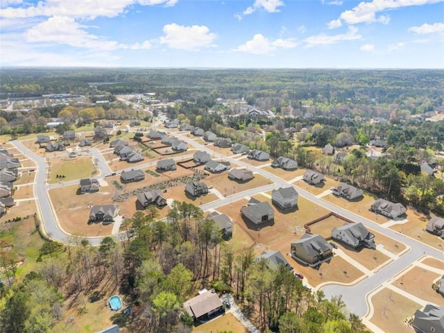 drone / aerial view with a residential view