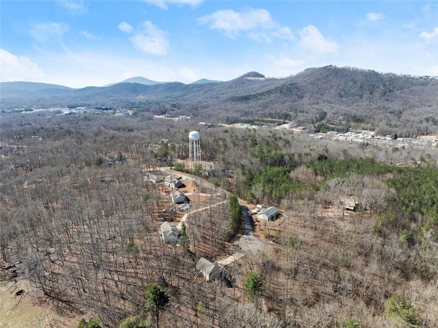 aerial view featuring a mountain view