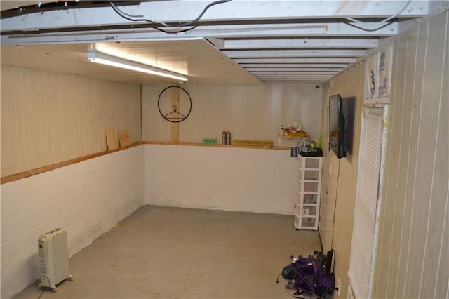 basement with radiator