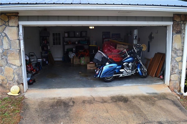 view of garage