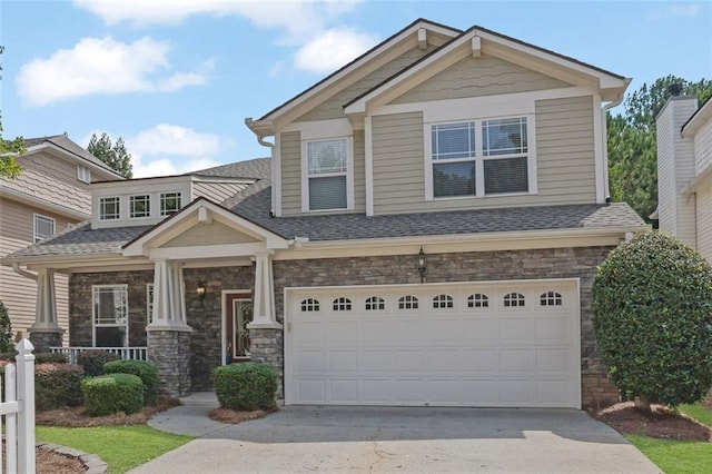 craftsman-style home featuring a garage