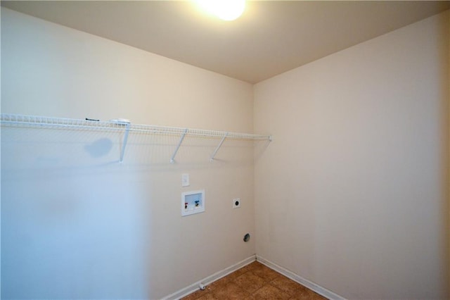 laundry area featuring electric dryer hookup and hookup for a washing machine