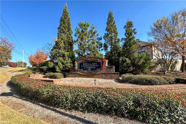 view of community sign