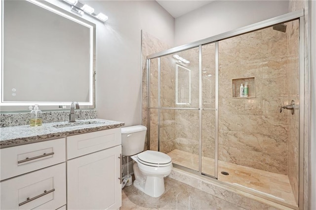 3423 Jamont Blvd, Alpharetta, GA 30022 - bathroom with toilet, vanity, and a stall shower