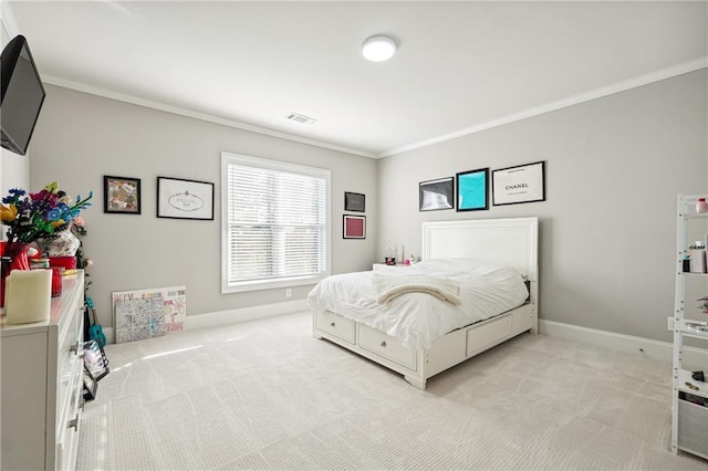 3423 Jamont Blvd, Alpharetta, GA 30022 - bedroom featuring crown molding, light colored carpet, and baseboards