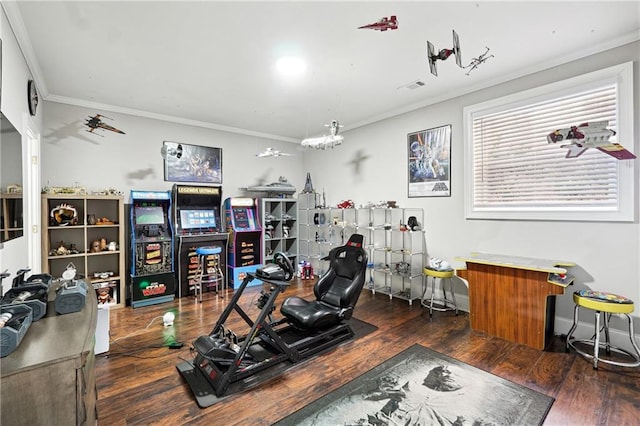 3423 Jamont Blvd, Alpharetta, GA 30022 - office space featuring crown molding, wood finished floors, and a chandelier