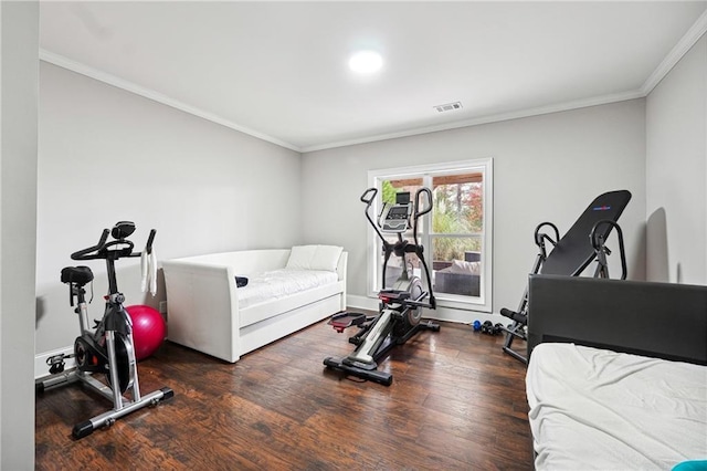 3423 Jamont Blvd, Alpharetta, GA 30022 - workout room featuring crown molding and wood finished floors