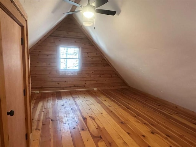 68 Star Lake Ln, Sautee Nacoochee, GA 30571 - bonus room with hardwood / wood-style flooring, a ceiling fan, and lofted ceiling