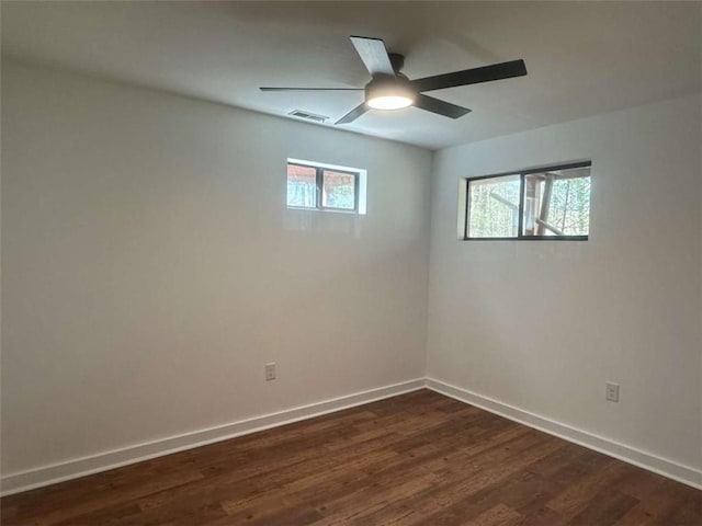 68 Star Lake Ln, Sautee Nacoochee, GA 30571 - unfurnished room with baseboards, dark wood-style floors, and ceiling fan