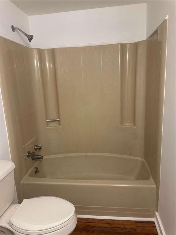 68 Star Lake Ln, Sautee Nacoochee, GA 30571 - bathroom with toilet, tub / shower combination, and wood finished floors