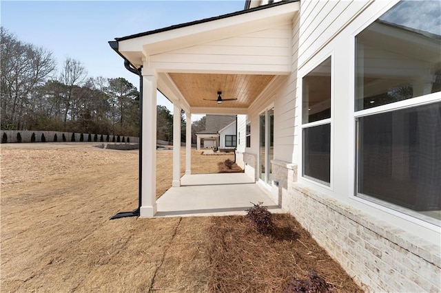 4265 Haynes Cir, Snellville, GA 30039 - exterior space featuring ceiling fan and a patio area