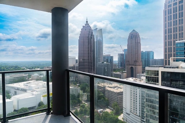 balcony featuring a view of city